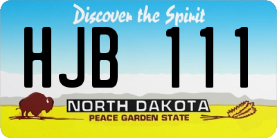 ND license plate HJB111