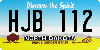 ND license plate HJB112