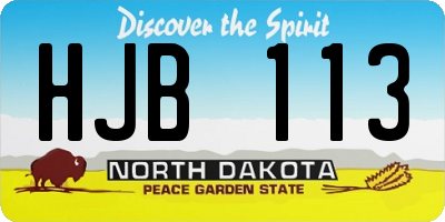 ND license plate HJB113