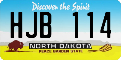 ND license plate HJB114