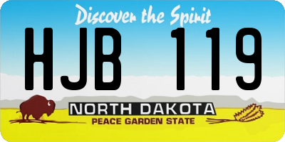 ND license plate HJB119