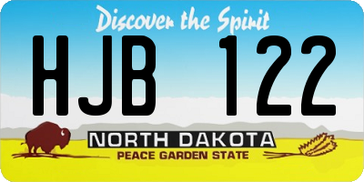 ND license plate HJB122
