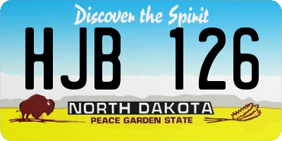 ND license plate HJB126