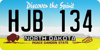 ND license plate HJB134