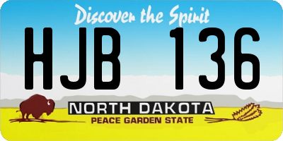 ND license plate HJB136