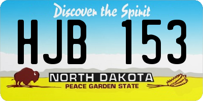 ND license plate HJB153