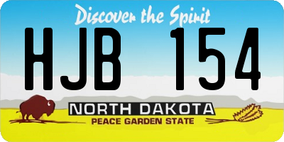 ND license plate HJB154