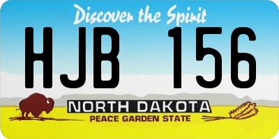 ND license plate HJB156