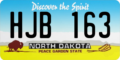 ND license plate HJB163