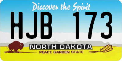 ND license plate HJB173