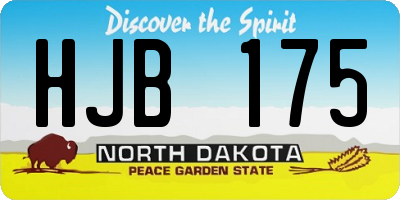 ND license plate HJB175