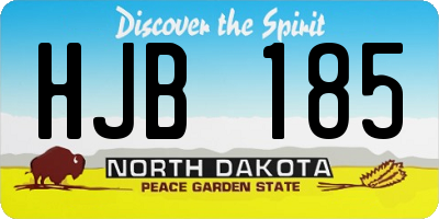 ND license plate HJB185