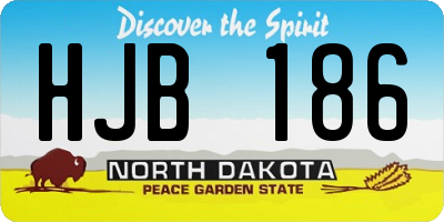 ND license plate HJB186