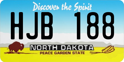ND license plate HJB188