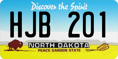 ND license plate HJB201