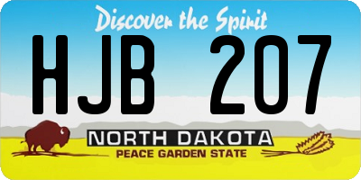 ND license plate HJB207