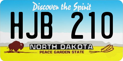 ND license plate HJB210