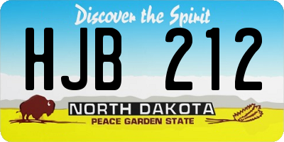 ND license plate HJB212
