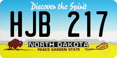 ND license plate HJB217