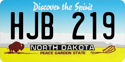 ND license plate HJB219