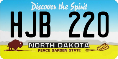 ND license plate HJB220