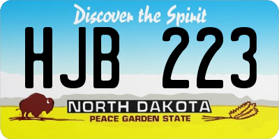 ND license plate HJB223