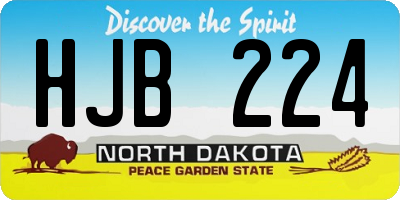 ND license plate HJB224