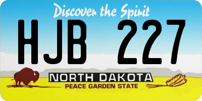 ND license plate HJB227