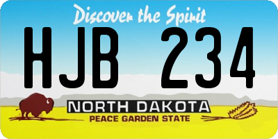 ND license plate HJB234