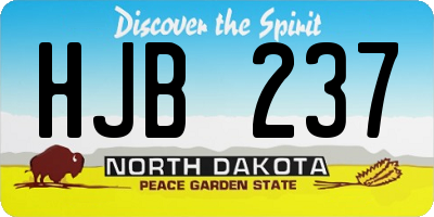 ND license plate HJB237