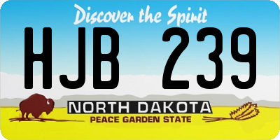 ND license plate HJB239