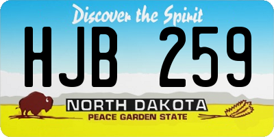 ND license plate HJB259