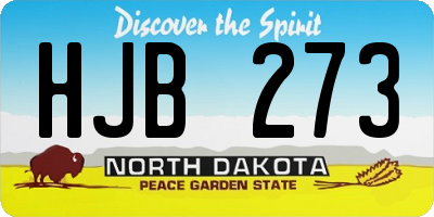 ND license plate HJB273