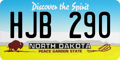 ND license plate HJB290