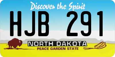 ND license plate HJB291