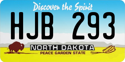 ND license plate HJB293