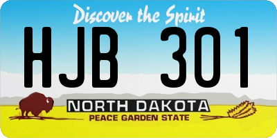 ND license plate HJB301