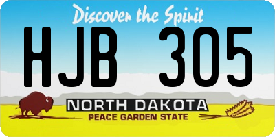 ND license plate HJB305