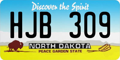 ND license plate HJB309