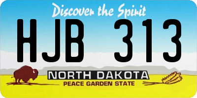 ND license plate HJB313