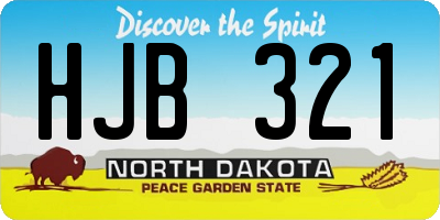 ND license plate HJB321