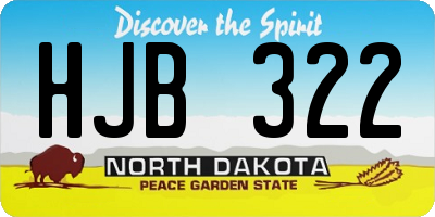 ND license plate HJB322