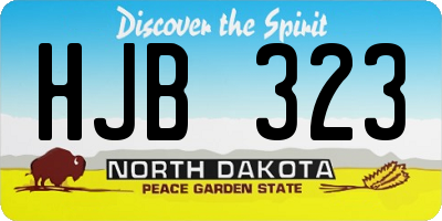 ND license plate HJB323