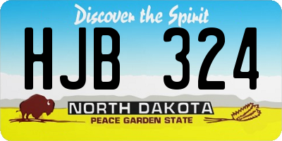 ND license plate HJB324