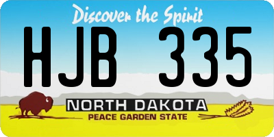 ND license plate HJB335