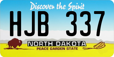 ND license plate HJB337