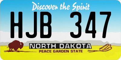 ND license plate HJB347