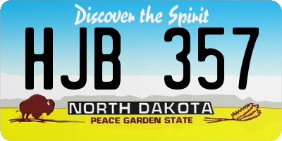 ND license plate HJB357