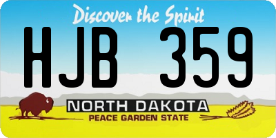ND license plate HJB359