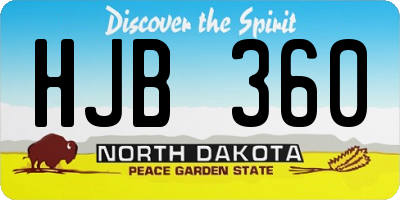 ND license plate HJB360
